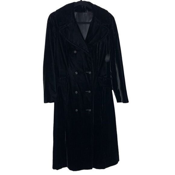 Vintage 1920s Black Velvet Opera Coat | Size M - Picture 3 of 12